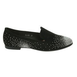 Sergio Leone Ballerine femminili con zirconi neri 601 nero