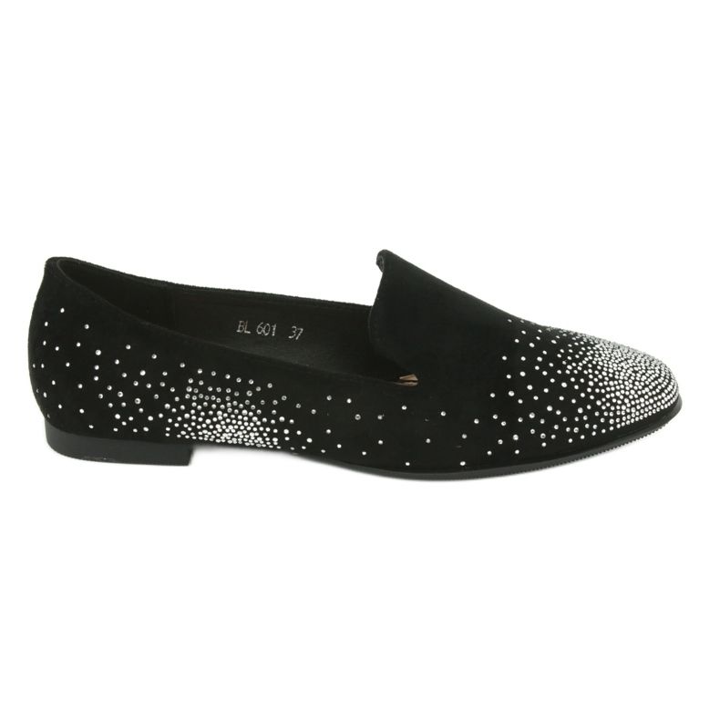 Sergio Leone Ballerine femminili con zirconi neri 601 nero