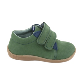 Scarpe per bambini in pelle per velcro verde 305 mazurek
