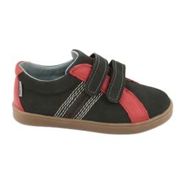 Scarpe per ragazzi Mazurek 1235 con velcro nero/rosso