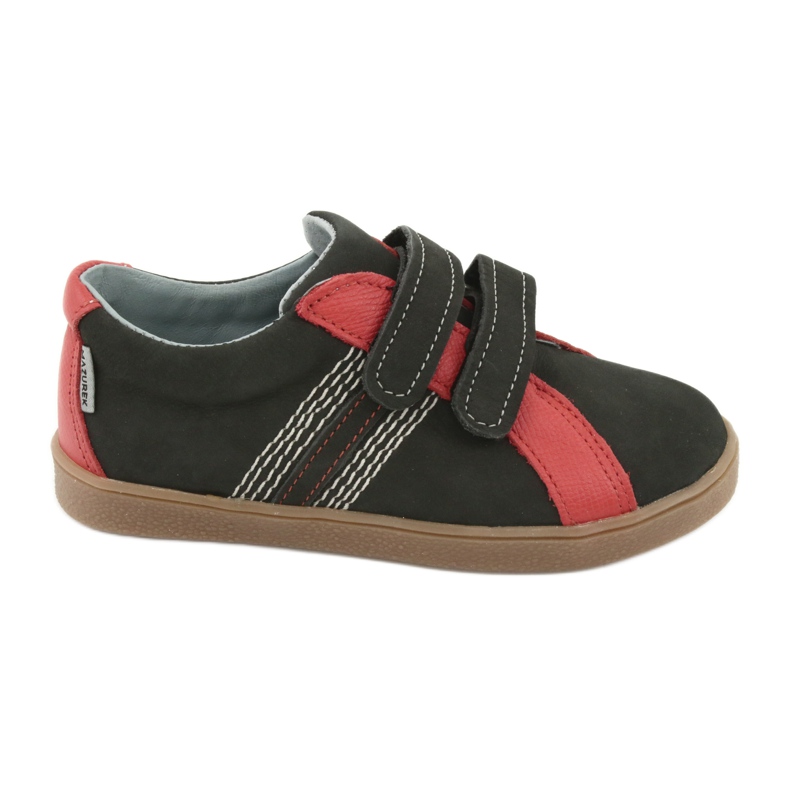 Scarpe per ragazzi Mazurek 1235 con velcro nero/rosso