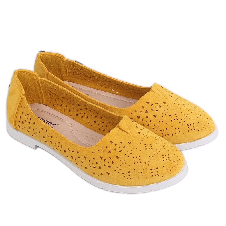 Ballerine traforate miele ZA02P Giallo