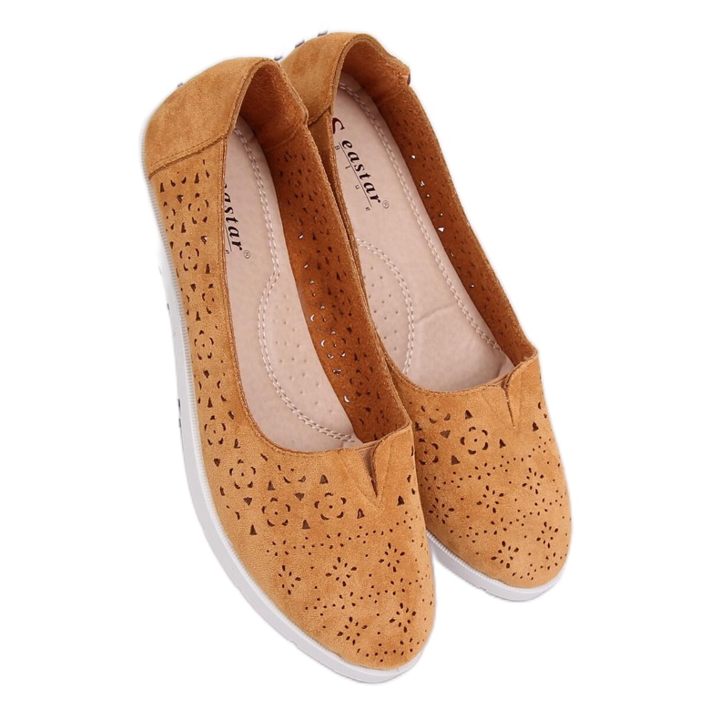 Cammello ZA02P Ballerine traforate color cammello marrone