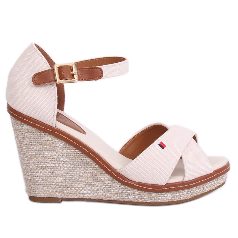 Sandali con zeppa beige R133P Beige