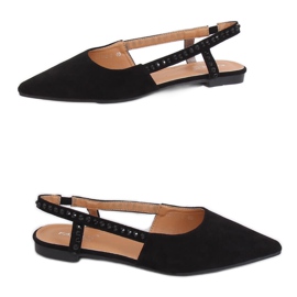 Ballerine nere con tacco aperto YJ335 Black nero