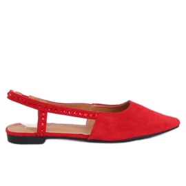 Ballerine rosse con tacco aperto YJ335 Red rosso