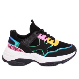 Nero HL-12 Scarpe sportive nere multicolore