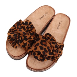 Ciabatte in sughero leopardate CK115P Leopard marrone