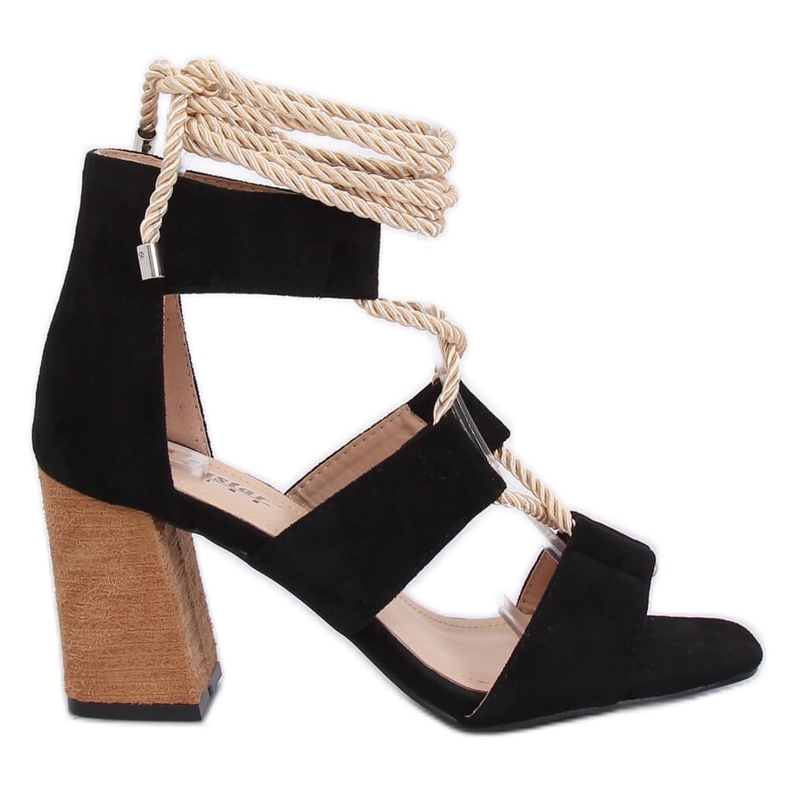 Sandali neri con tacco alto LL-229P Nero