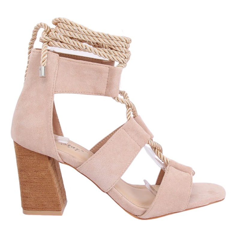 Sandali beige con tacco alto LL-229P Beige
