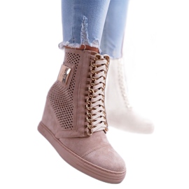 LU BOO Sneakers B-3EA traforate da donna beige