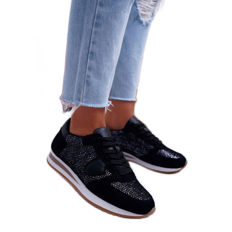 Moow Scarpe sportive da donna nere, sneakers KP9502 nero