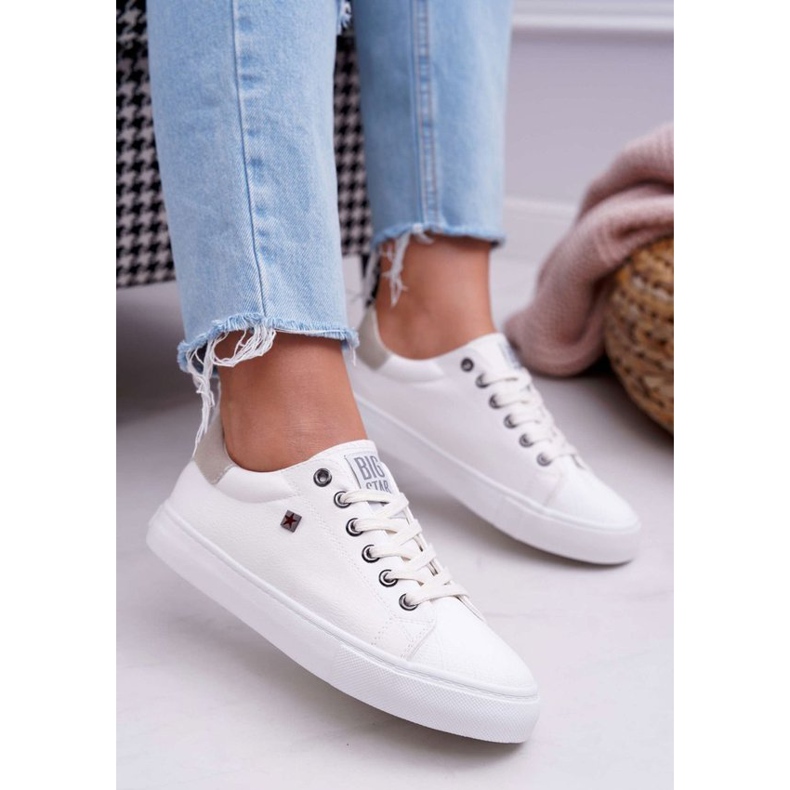 Scarpe da donna bianche sneakers Big Star BB274033 bianca