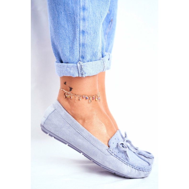 S.Barski Mocassini donna in camoscio blu A199-C