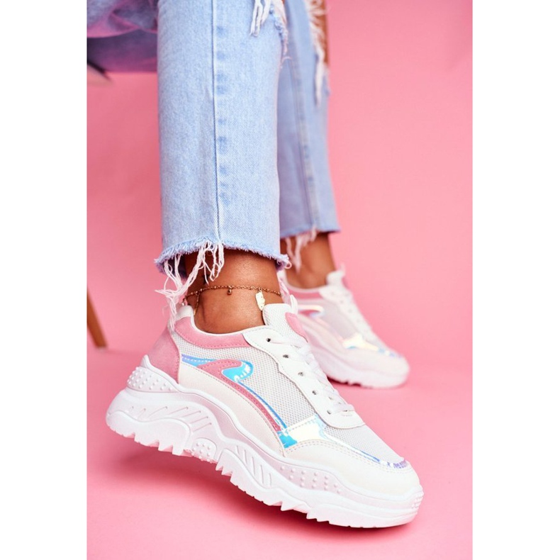 BUGO 878 scarpe sportive da donna rosa e bianche bianca multicolore