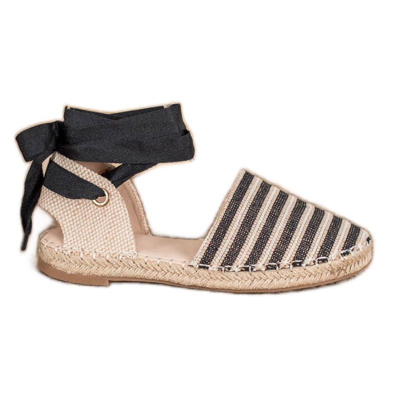 Small Swan Espadrillas Con Nastro Decorativo marrone nero