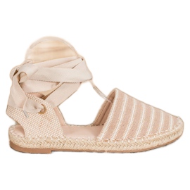 Small Swan Espadrillas Con Nastro Decorativo beige