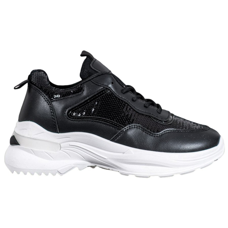 SHELOVET Sneakers alla moda con paillettes nero