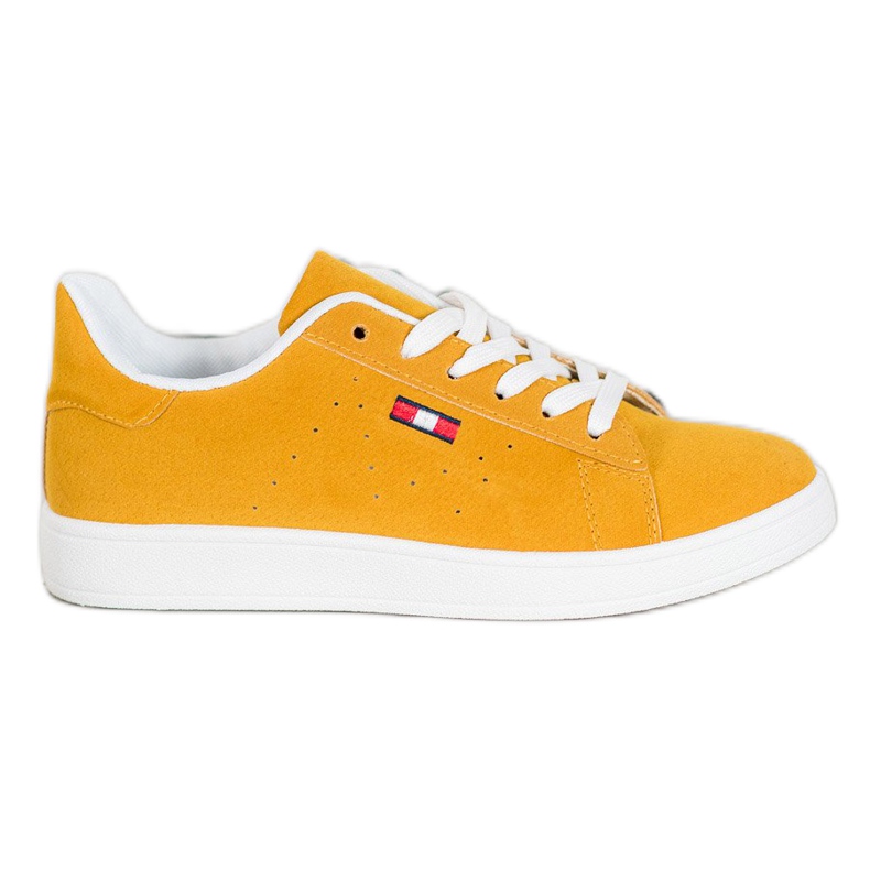 SHELOVET Comode scarpe in ecopelle giallo