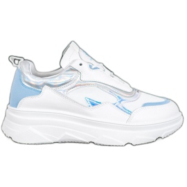 SHELOVET Scarpe da ginnastica bianche alla moda bianca blu