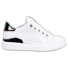 SHELOVET Scarpe sportive in ecopelle bianco nero