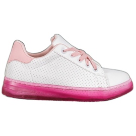 SHELOVET Scarpe Con Suola Neon bianco rosa