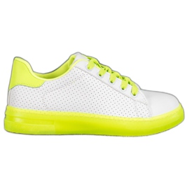 SHELOVET Scarpe Con Suola Neon bianca giallo