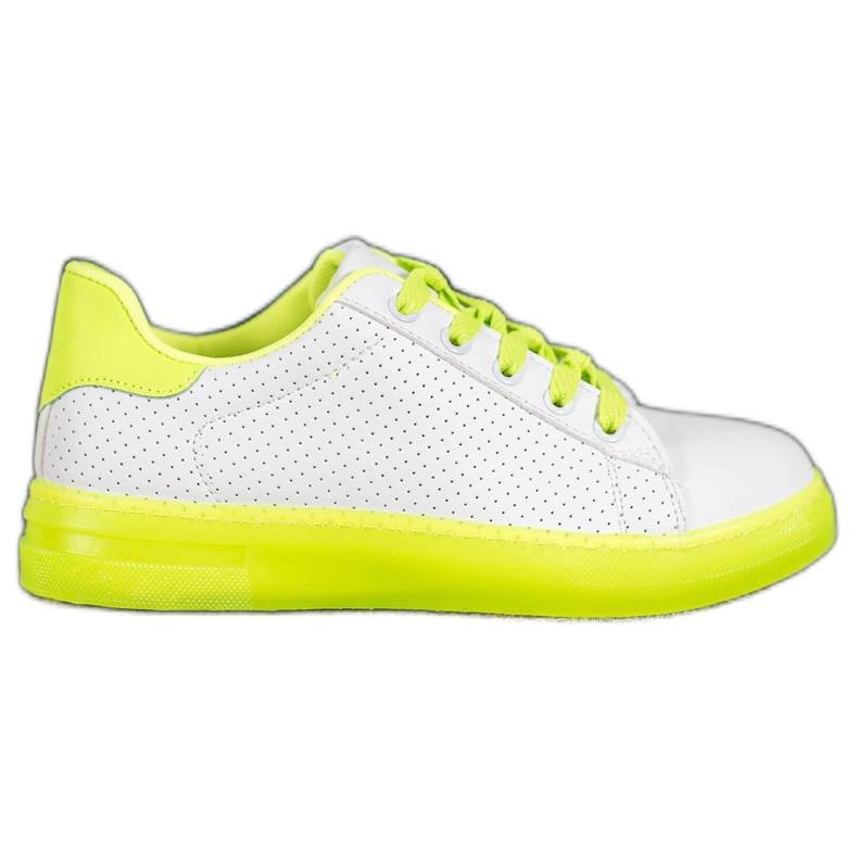 SHELOVET Scarpe Con Suola Neon bianca giallo