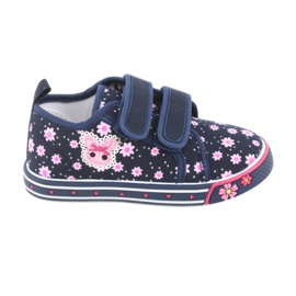 Sneaker Atletico daisy velcro blu navy rosa
