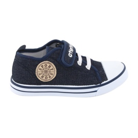 Sneakers con inserto in pelle Atletico BSM029 blu navy