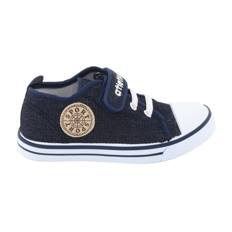 Sneakers con inserto in pelle Atletico BSM029 blu navy