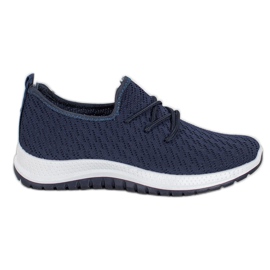 SHELOVET Scarpe sportive traforate blu navy