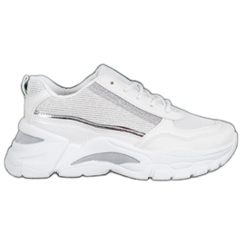 SHELOVET Sneakers Alla Moda Con Glitter bianco