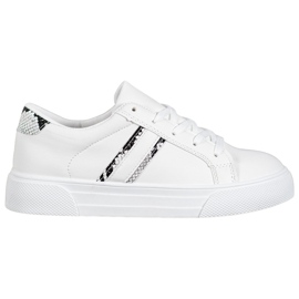 SHELOVET Scarpe sportive in ecopelle bianca