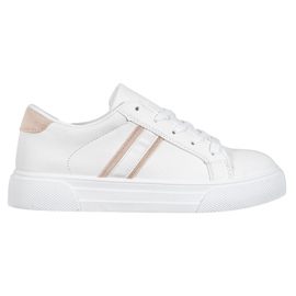 SHELOVET Scarpe sportive in ecopelle bianca