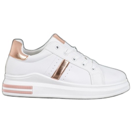 SHELOVET Scarpe sportive con inserti dorati bianca