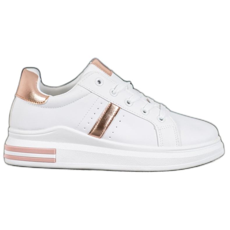 SHELOVET Scarpe sportive con inserti dorati bianca