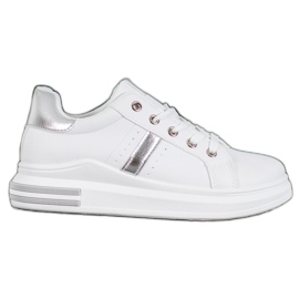 SHELOVET Scarpe sportive con inserti argento bianco