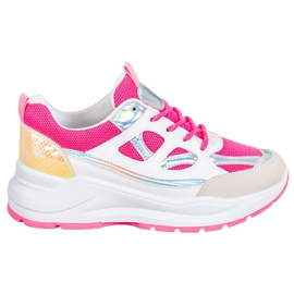 SHELOVET Comode Sneakers Con Rete bianco rosa