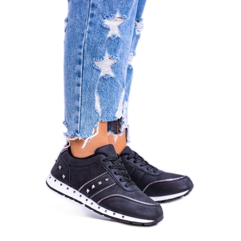 EVE Scarpe sportive nere con borchie 8SP30-0449 nero