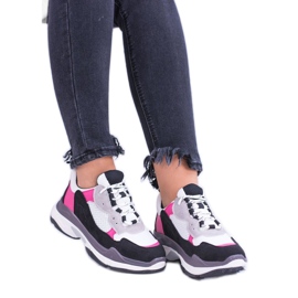 Moow Scarpe sportive da donna bianche sneakers KP8877 bianca multicolore