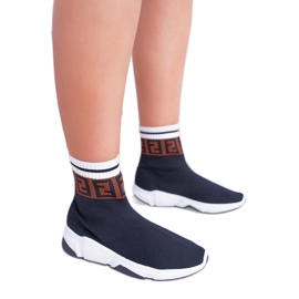 Scarpe sportive nere per calzino da donna G-05 nero