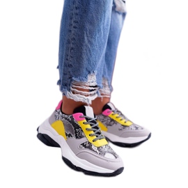 Scarpe sportive da donna grigie serpente BL169 grigio multicolore