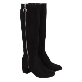 Stivali neri con tacco alto 252-P Black Ii Quality nero