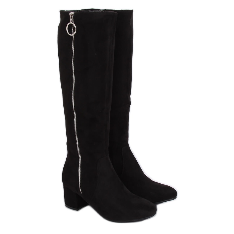 Stivali neri con tacco alto 252-P Black Ii Quality nero