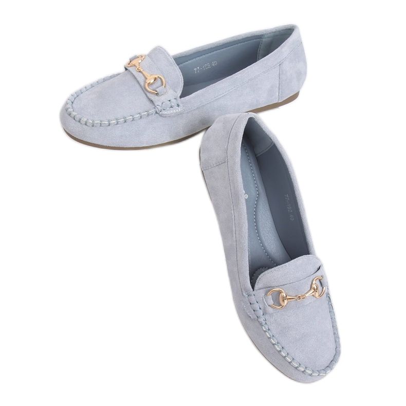 Mocassini in camoscio blu 77-192 Blu