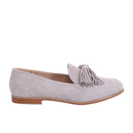 Mocassini da donna grigi con frange T357P Grigio