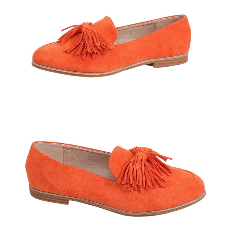 Mocassini da donna arancioni con frange T357P Arancione arancia