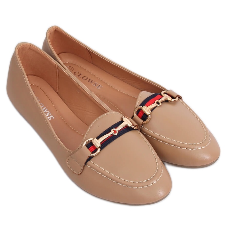 Mocassini facciali beige 9F177 kaki