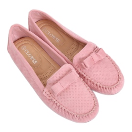 Mocassini in camoscio rosa 9F150 Pink